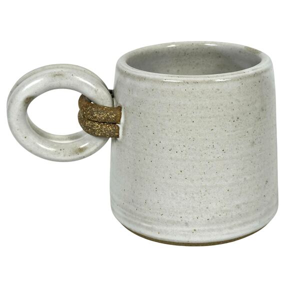 White Ash Hand Crafted Coffee Mug with Double Loop Handle-Exceptional! - Picture 3 of 8